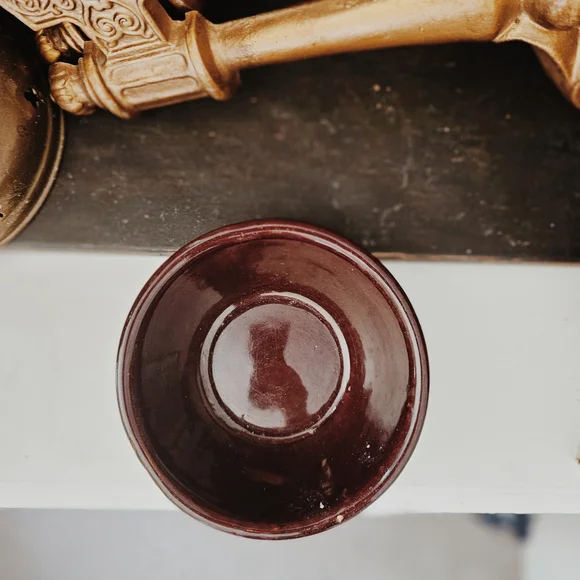 Small Vintage Handcrafted Studio Stoneware Ribbed Mixing Bowl - Picture 2 of 3